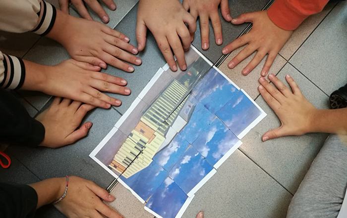 Stampa tagliata in quadrati di un struttura