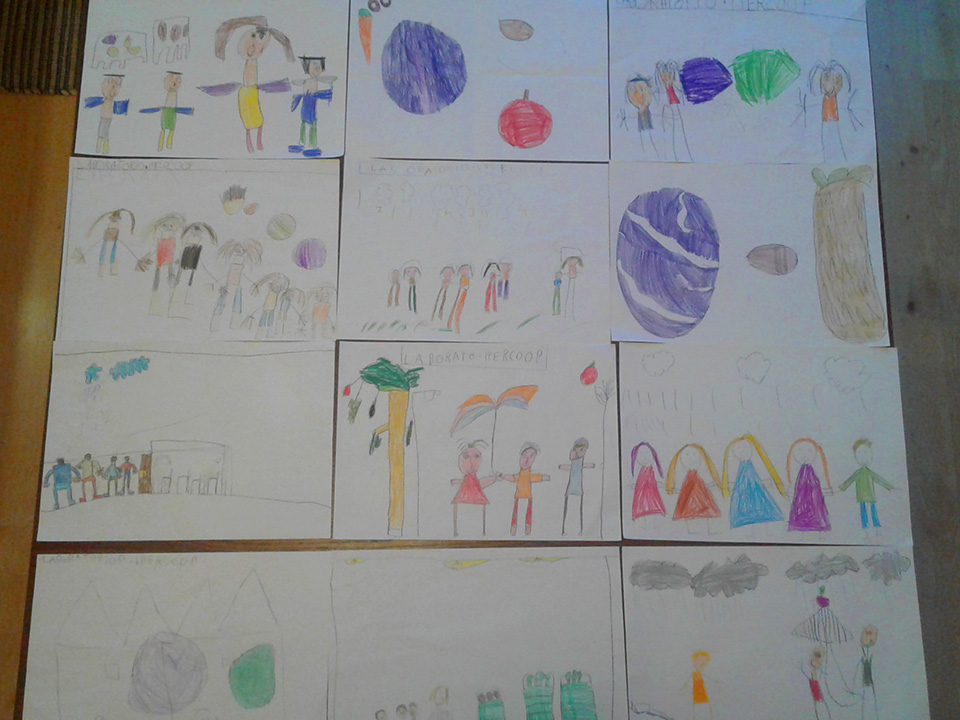 Disegni fatti dai bambini per il progetto Sale, aceto, zucchero e cannella