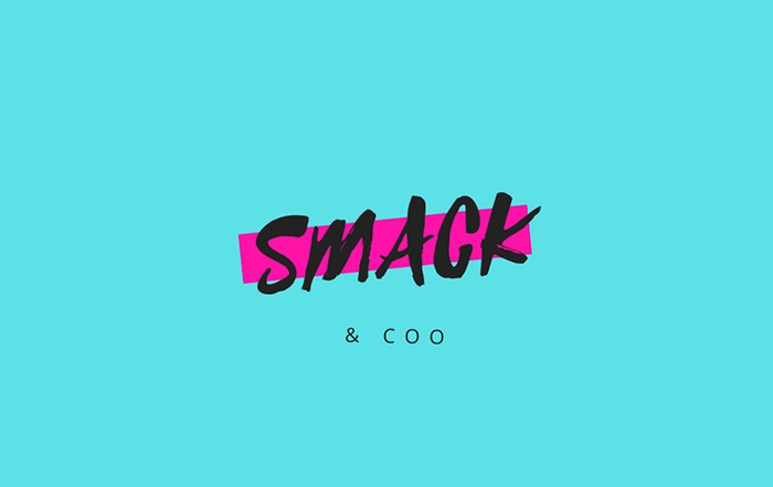 Etichetta smack & Co: azzurro e fucsia