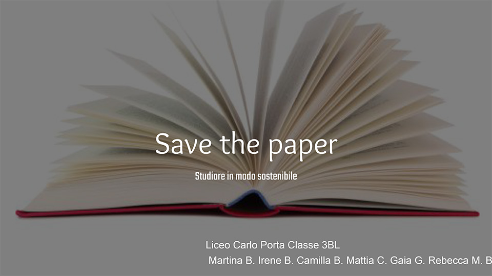 Copertina PDF save the paper