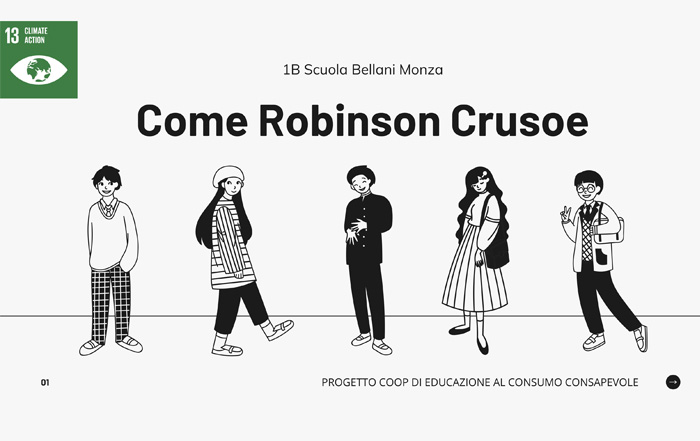 Copertina progetto occhio al consumo: come Robinson Crusoe