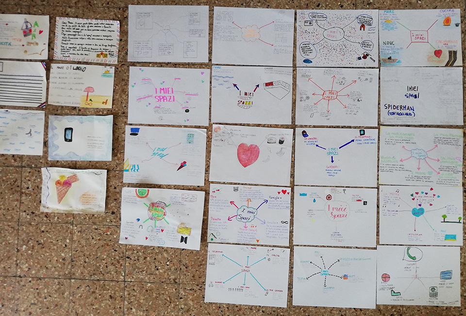 Disegni fatti dai bambini per il progetto: lo spazio intorno a noi